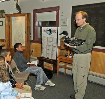 LPC staff give presentations to groups throughout the state to teach people about loons and their needs.