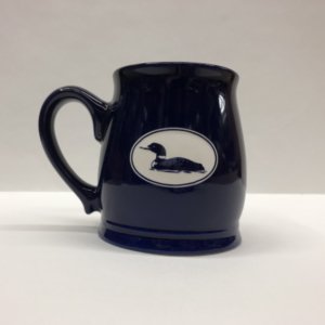 Cobalt Blue Tankard with Etched Loon