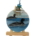 Two loons on a blue background glass ornament
