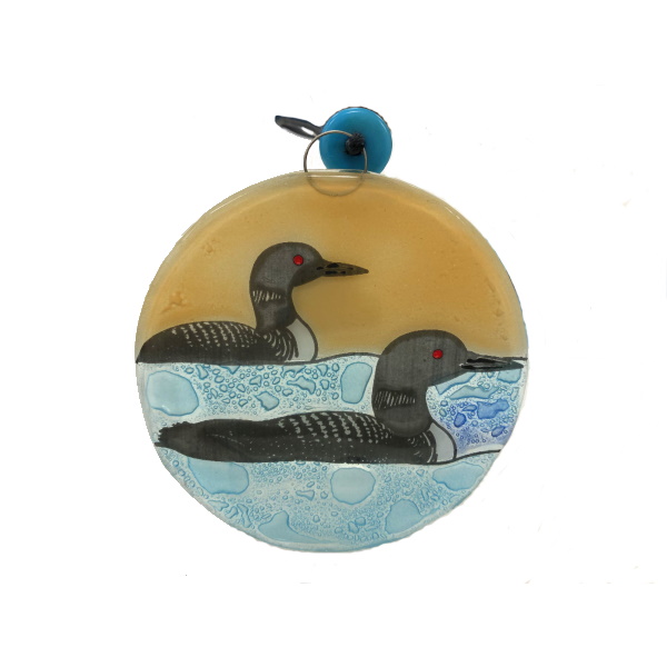 Two Swimming Loons Ornament