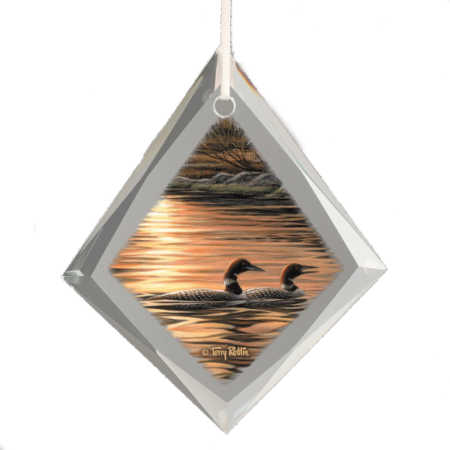 Quiet of the Evening beveled glass ornament